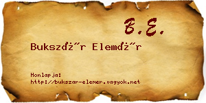 Bukszár Elemér névjegykártya