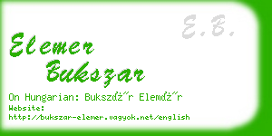 elemer bukszar business card